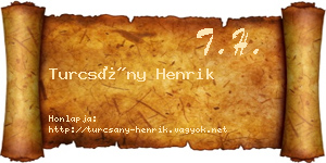 Turcsány Henrik névjegykártya