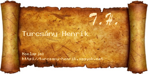 Turcsány Henrik névjegykártya